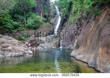 Koh Chang, Thailand - August, 2016: Khlong Phlu Waterfall In The Mu Koh Chang National Park