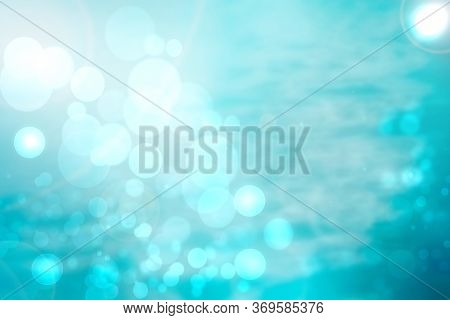 Abstract Underwater Illustration. Beautiful Abstract Gradient Turquoise Blue White Lightening Bokeh 