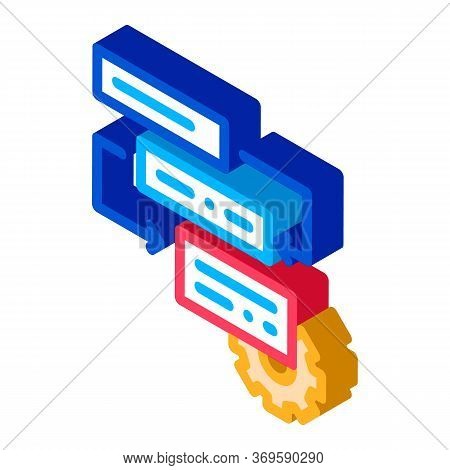 Gear Algorythm System Agile Element Vector Isometric Sign. Color Isolated Symbol Illustration