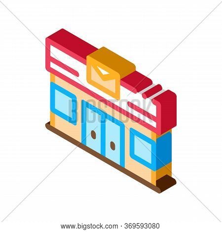Mail Ofiice Postal Transportation Company Icon Vector Isometric Sign. Color Isolated Symbol Illustra