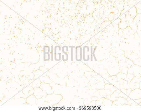 Vector Gold Chic Texture. Patina Scratch Golden Distress Grunge Background. Gold Distressed Effect.