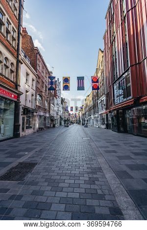 London / Uk - 05/23/2020: London's Busy Area, Popular Destination Empty As People Self Isolate Durin
