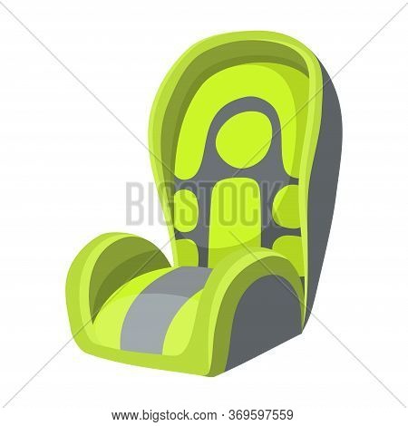 Baby Car Seat Cartoon Flat Style. Safety Baby Seat Vector Illustration Isolated On A White Backgroun