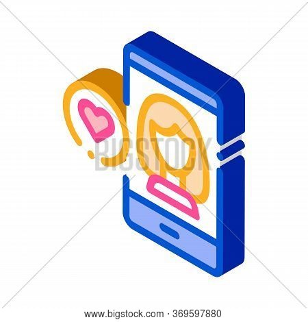 Like Female Avatar Icon Vector. Isometric Like Female Avatar Sign. Color Isolated Symbol Illustratio