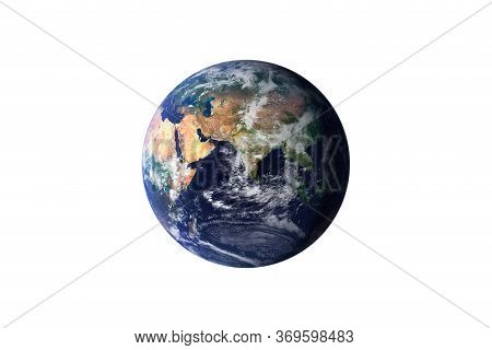Planet Earth In The Starry Sky Of Solar System In Space. This Image Elements Furnished By Nasa.