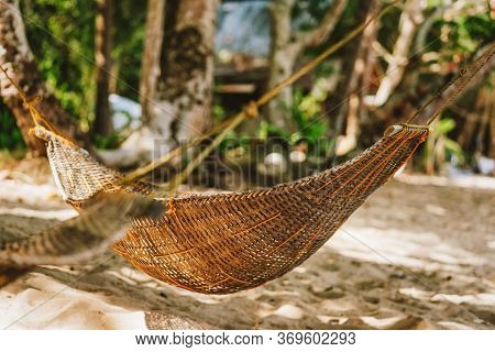 A Handmade Hammock On The Beach During Summer Holiday