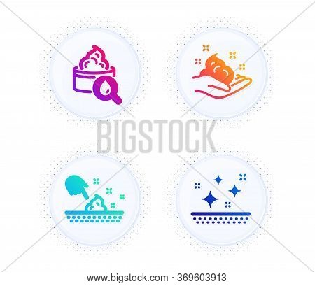 Moisturizing Cream, Skin Moisture And Skin Care Icons Simple Set. Button With Halftone Dots. Face Lo
