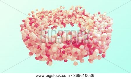 Sweet Candy-like Abstract Pices Swirle. Loop Rotating Sugar Chips B-roll. Milk And Fruit Flavor Nono
