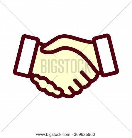 Handshake Line Icon. Hand Gesture Sign. Business Deal Palm Symbol. Quality Design Element. Linear St
