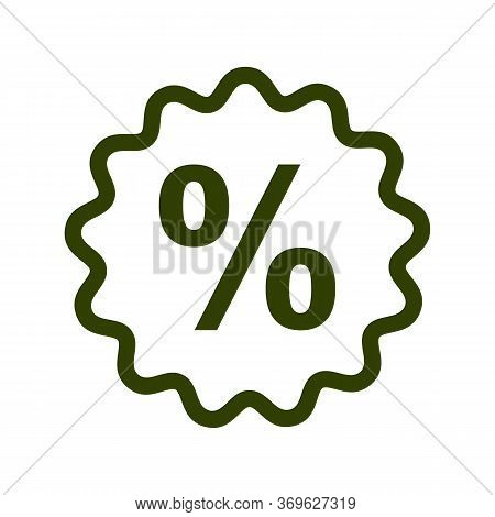 Percent Sign In Bubble Line Icon. Discount And Promotional Offer Symbol, Account Interest Rate, Fina