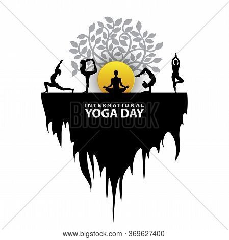 21 June-international Yoga Day,yoga Body Posture, Vector Illustration - Vector