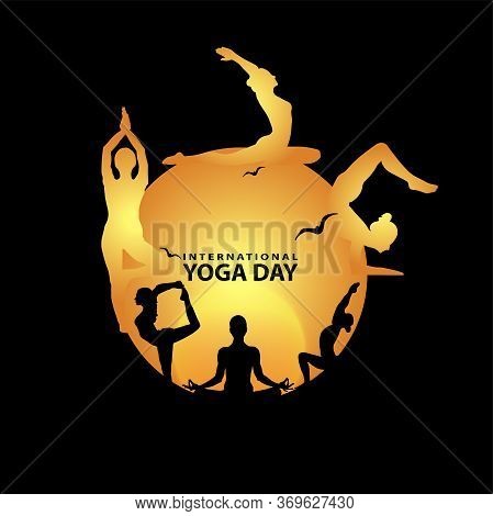 21 June-international Yoga Day,yoga Body Posture, Vector Illustration - Vector