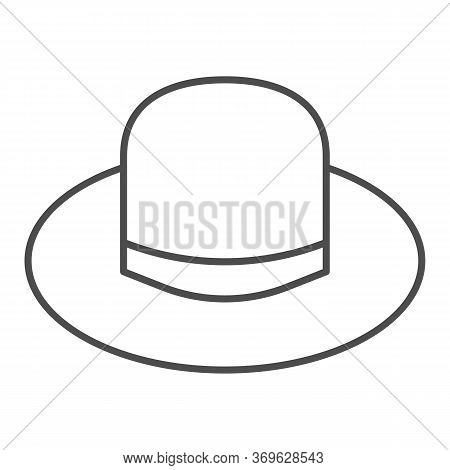 Sun Protection Hat Thin Line Icon, Summer Concept, Women Elegant Hat Sign On White Background, Sun H