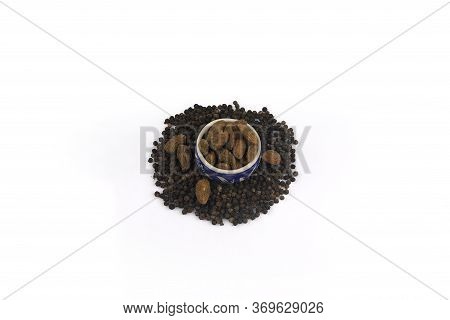 Dry Fruits Flavor In A White Background