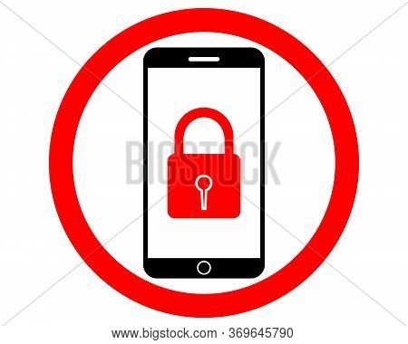 Digital Detox. No Smartphone Prohibition Sign, Vector Illustration, Eps 8 , No Transparencies, No Me