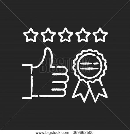Brand Image Chalk White Icon On Black Background. Client Satisfaction Level. Corporate Identity. Qua