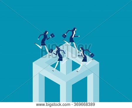People Running On Geometric And Cube. Motivation