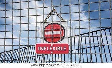 Street Sign The Direction Way To Flexible Versus Inflexible