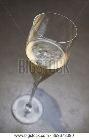 A Glass Of Bubbly Sparkling Wine That Could Be Champagne, Proseco Or Method Cap Classique.