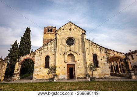 Ancient Parish Church Of San Floriano In Romanesque Style (xii - Xviii Century), In The Small Town O
