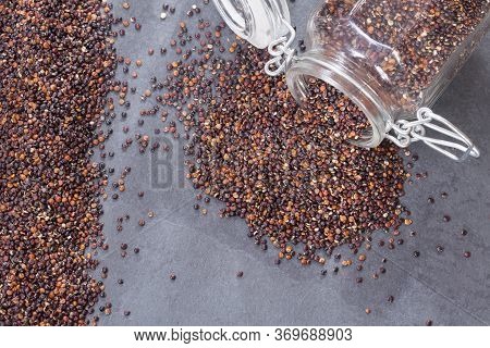 Black Quinoa Seeds - Chenopodium Petiolare. Top View
