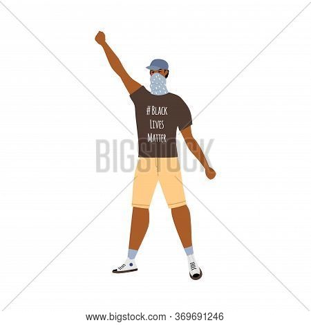 Concept On The Theme Of Racism. Stop Racism. The Image Of A Guy, Equality. Black Lives Matter. Vecto
