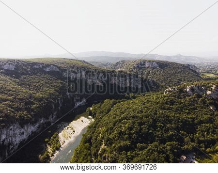 Famous Natural Bridge Pont Darc In Southern France