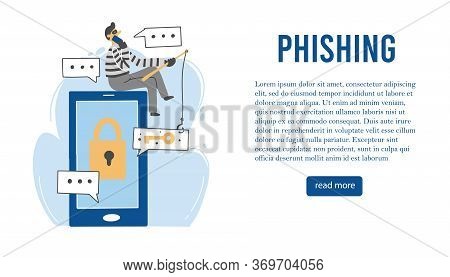 Scammer Attack, Email Phishing, Cyber Hacker, Online Fraud, Security Concept Design For Web, Banner,