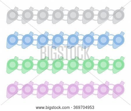 Top View Of Pcr Tubes In Strips. Illustration For Use In Medical Scientific Genetic Layout Schemes I