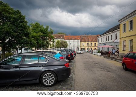 Gmuend/lower Austria - July 2019: Moody Atmosphere In The City Center Of The Historic Town Gmuend In