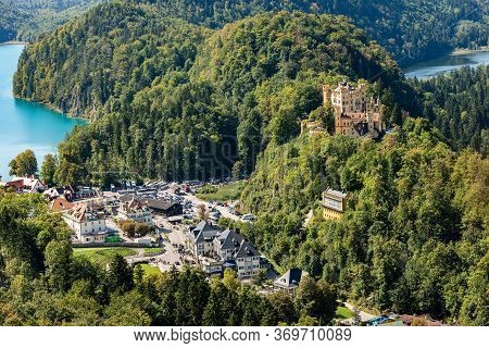 Hohenschwangau Castle (schloss Hohenschwangau - Upper Swan County Palace Xix Century) With The Schwa