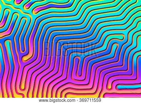 Abstract Background With Optical Illusion Generative Pattern And Vibrant Fluid Psychedelic Colors