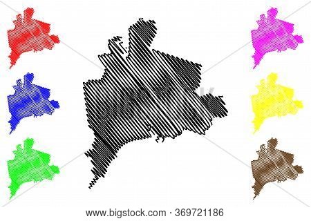 Mariupol City (ukraine, Donetsk Oblast) Map Vector Illustration, Scribble Sketch City Of Zhdanov Map