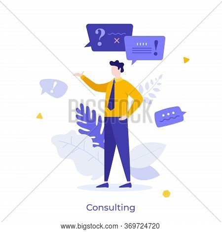 Consultant, Advisor Or Manager Answering Questions And Providing Information. Concept Of Consulting 