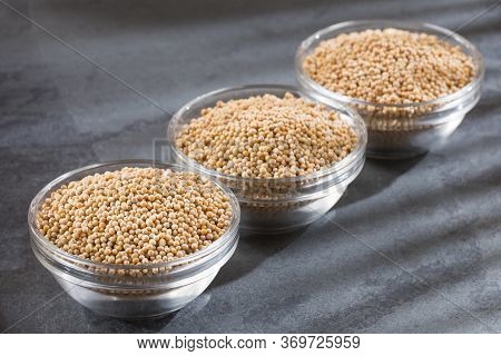 The Yellow Mustard Or Also Called White Mustard, Are The Whole Seeds Of Brasica Alba Coming From The