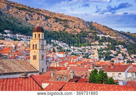 Dubrovnik, Croatia. Stunning View Of Ragusa Medieval City Unesco World Heritage.