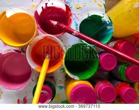 Cups Colored Paints Image & Photo (Free Trial) | Bigstock