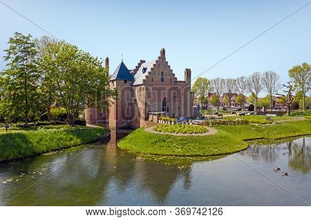 Aerial from castle Radboud in Medemblik the Netherlands