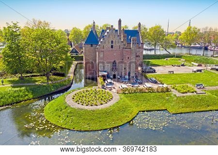 Aerial from castle Radboud in Medemblik the Netherlands