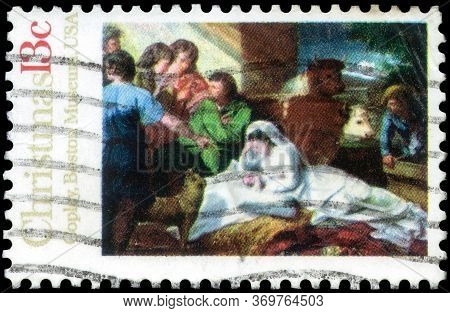 Saint Petersburg, Russia - May 17, 2020: Postage Stamp Issued In The United States Of America With A