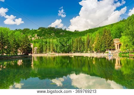View Of The Lake And A Drinking Gallery With Mineral Water In Jermuk, Armenia