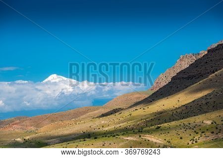 Mountain Landscape, View Of Mount Ararat, A Landmark Of Armenia