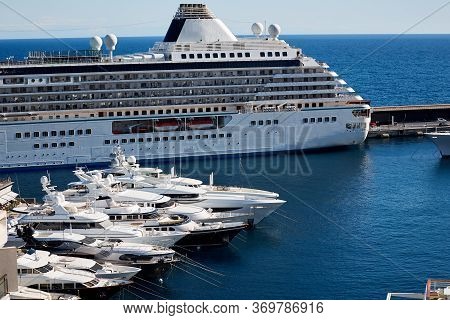 A Huge Yacht Moored A Yacht Next To The Yacht Less.