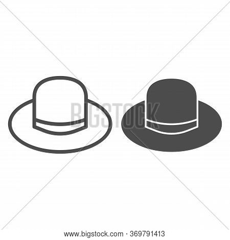 Sun Protection Hat Line And Solid Icon, Summer Concept, Women Elegant Hat Sign On White Background, 