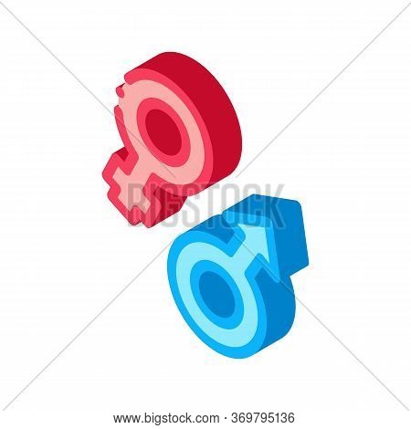 Man Woman Symbols Icon Vector. Isometric Man Woman Symbols Sign. Color Isolated Symbol Illustration