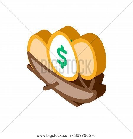 Dollar Mark Eggs Icon Vector. Isometric Dollar Mark Eggs Sign. Color Isolated Symbol Illustration