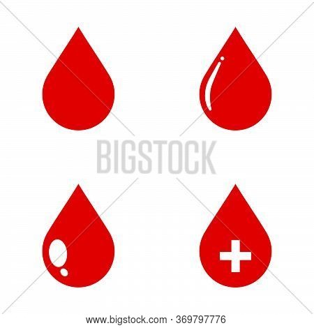 Red Blood Icon Set On Vector & Photo (Free Trial) | Bigstock