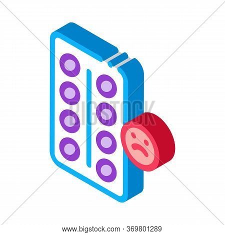Destress Pills Icon Vector. Isometric Destress Pills Isometric Sign. Color Isolated Symbol Illustrat