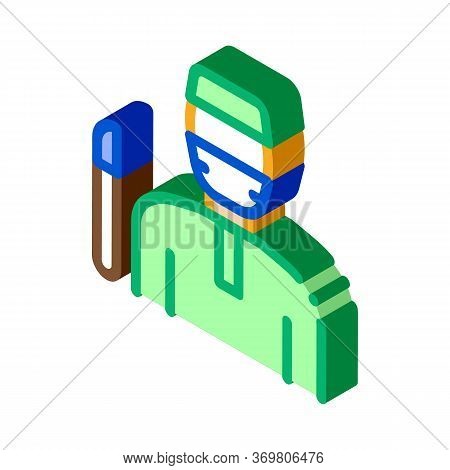 Korean Doctor Icon Vector. Isometric Korean Doctor Sign. Color Isolated Symbol Illustration