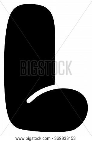 Modern Letter L Logo. Sweet Sky English Hand Drawn Isolated Bold Alphabet. Handwriting Display Font.